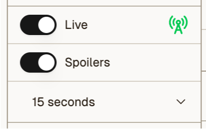A screenshot of the live updates feature.